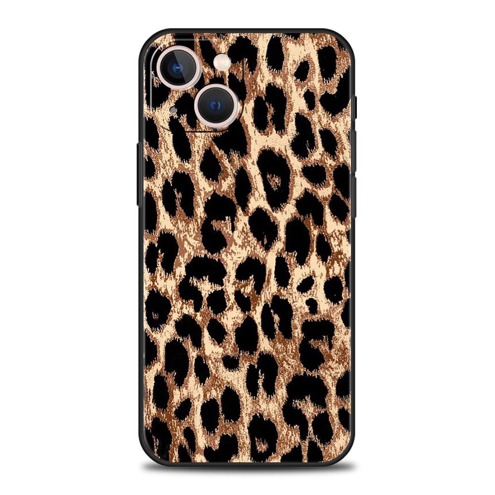 Luxury TPU Phone Case For iPhone 17 Air 16E 16 11 15 14 Pro MAX 12 13 7 8 Plus X XR XS SE 2022 Cover Fashion Tiger Leopard Print