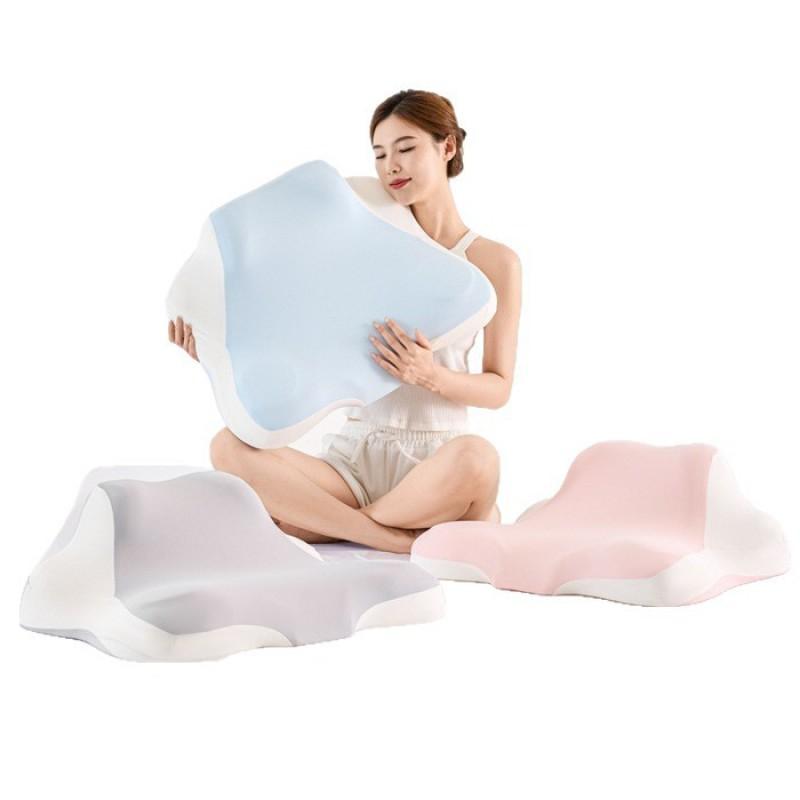 Memory Foam Prone Sleeping Pillow Neck Support Comfortable Stomach Sleeper Cushion Breathable Ice Silk Cover