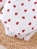 0-18 Months Baby Girl Clothing Outfit 3Pcs Bodysuit Heart Print Long Sleeve Jumpsuit Headband Newborn Baby Autumn Clothes Set