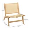 Rattan Chair, Reading Chair, Wood Frame, Wide Seat, 64 x 70 x 74 cm, Natural Wood