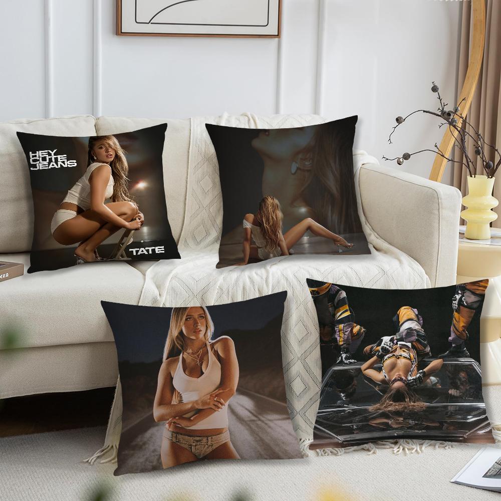 Singer Tate McRae cushion cover Cushion Room Bedroom Headboard Sofa Living Backrest Nap Time Pillow Case