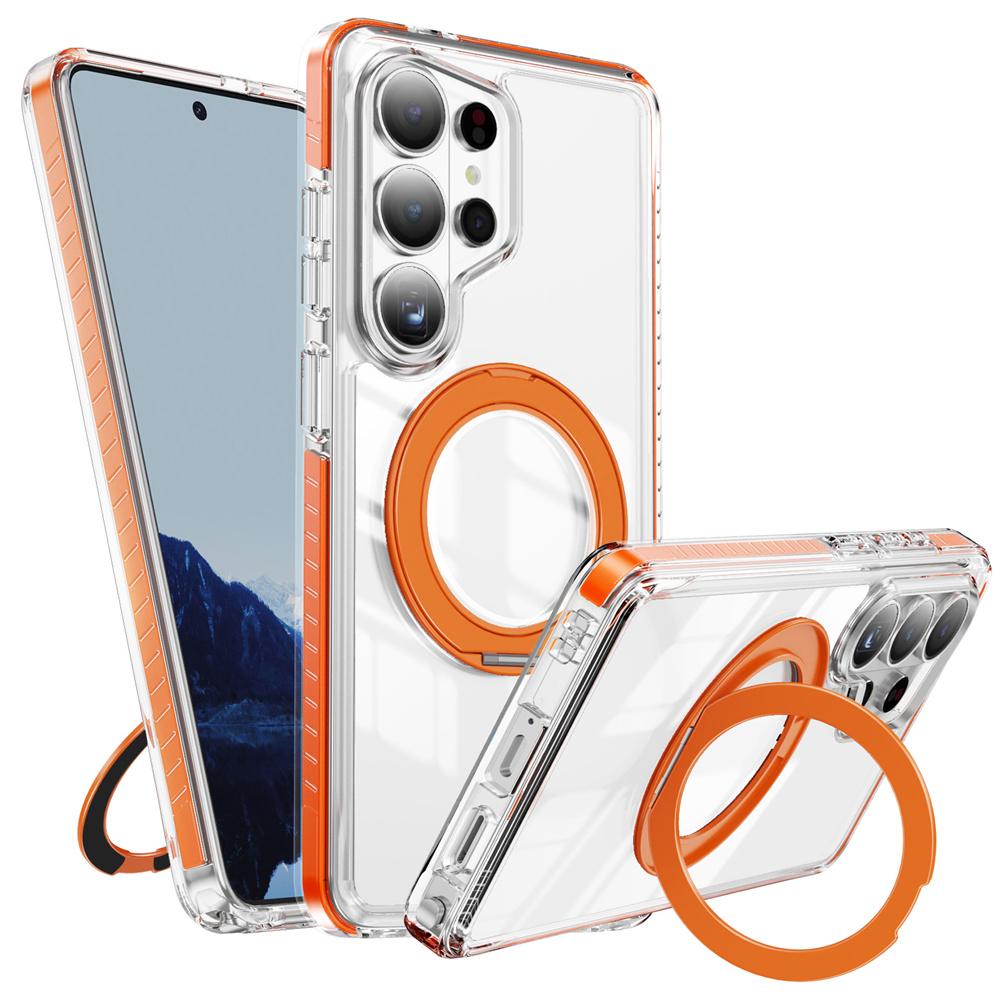 Highly Transparent Folding Magnet Stand Magnetic Phone Case For Samsung S26 Ultra S26 Plus Anti-Slip Frame Bumper Armor Cover