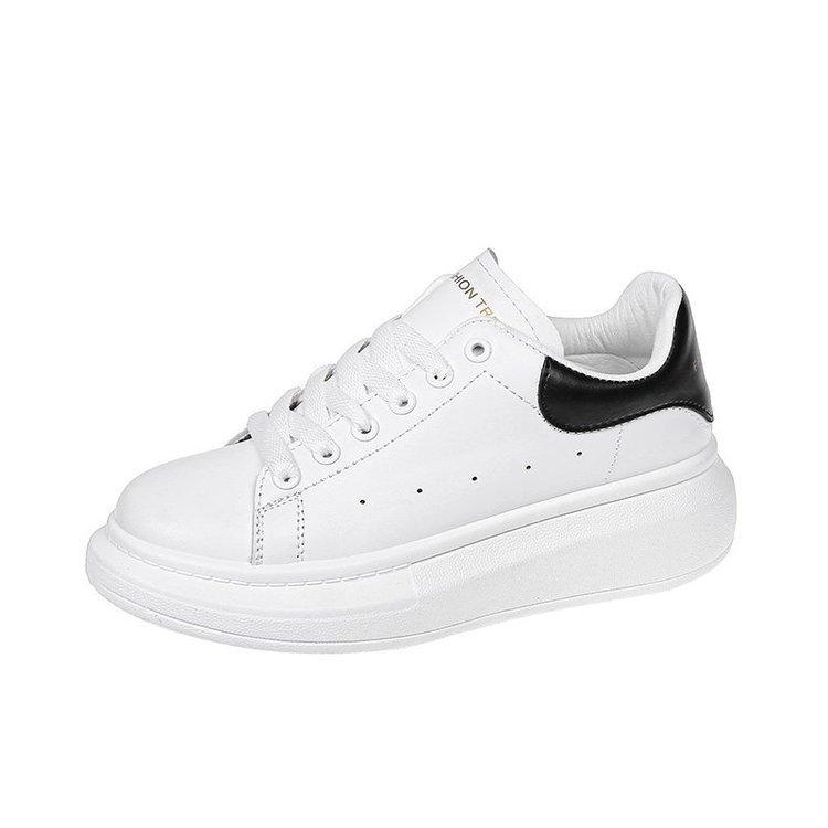 New Classic Sports Casual White Shoes Women's Rubber Muffin Soft Bottom PU Leather Surface  Wholesale Sneaker
