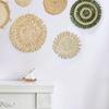 Individualisierte Rattan-Wanddekorationen Einzigartiger runder Wandbehang aus Grasgeflecht