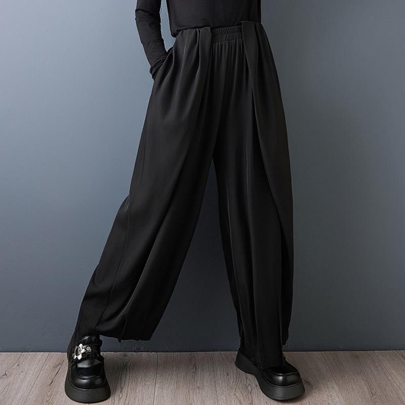 Plus Size Black Vintage High Waist Casual Loose Spring Summer Autumn Harem Pants Women Trousers