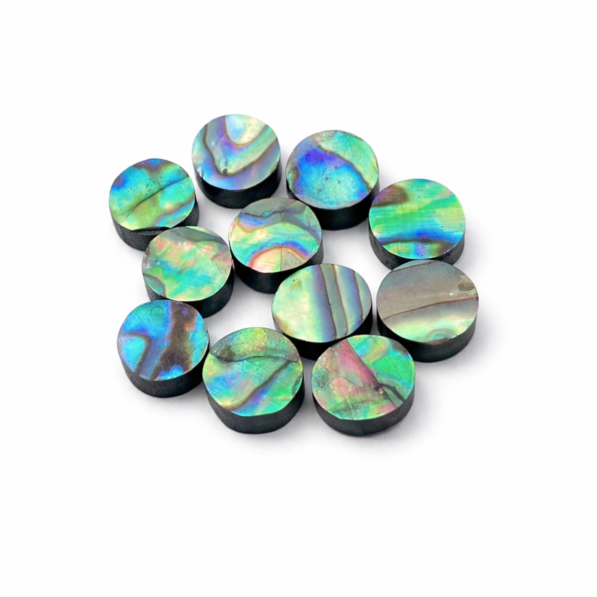 

Abalone Shell Cabochons Round AAA Gemstone 8mm Flat Back Polished Loose Stone for Jewelry Making Earrings Pendant Ring 100 Carats зелёный