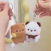 2 szt. Nowa Panda Bubu i Yier Pluszowy Wisiorek Brelok Lalki Uroczy Kreskówkowy Niedźwiedź Panda Brelok do Kluczy Brelok do Plecaka Prezenty dla Pary
