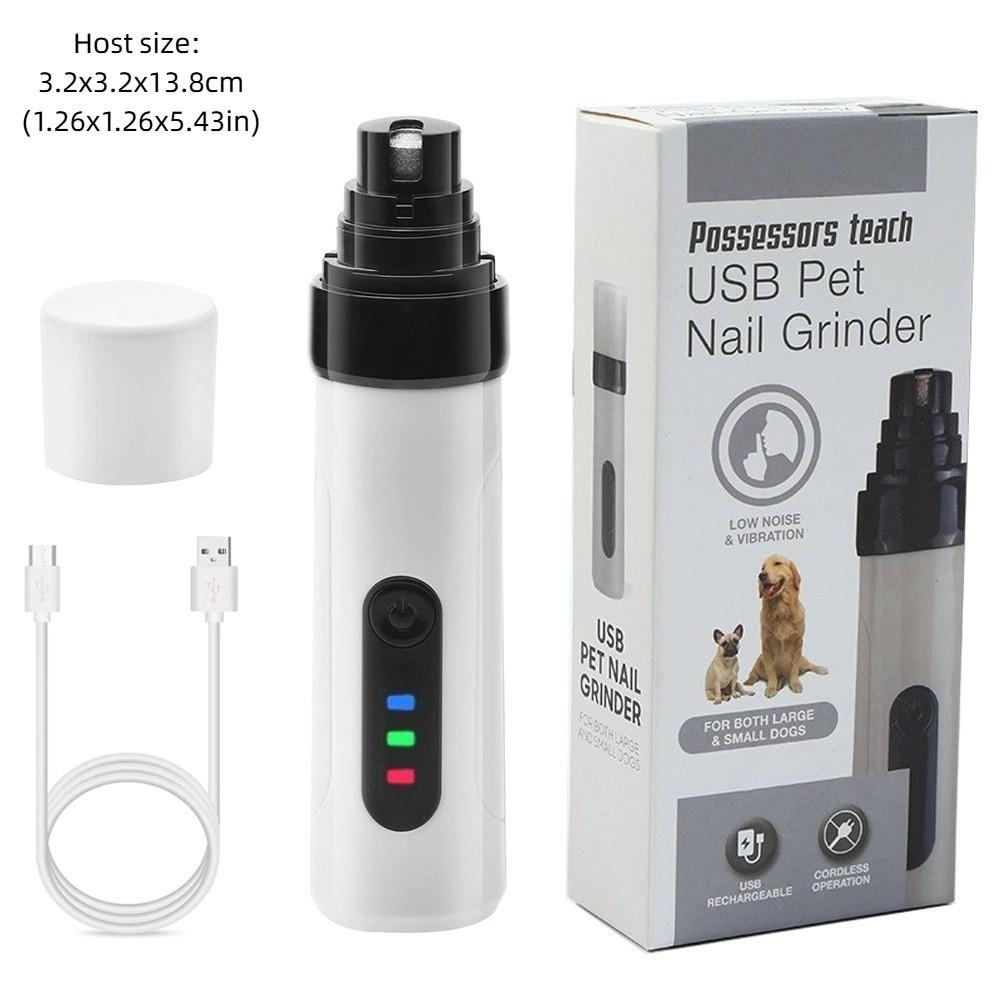 Elektrická tichá profesionální bruska na nehty Super tichý zastřihovač drápků pro domácí mazlíčky Nůžky na drápky pro kočky a psy Péče o domácí mazlíčky