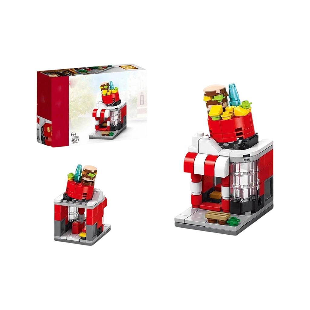 Children's Small  Street View Building , City Building Models Compatible With Puzzle Assembly, Boys' And Girls' Toys