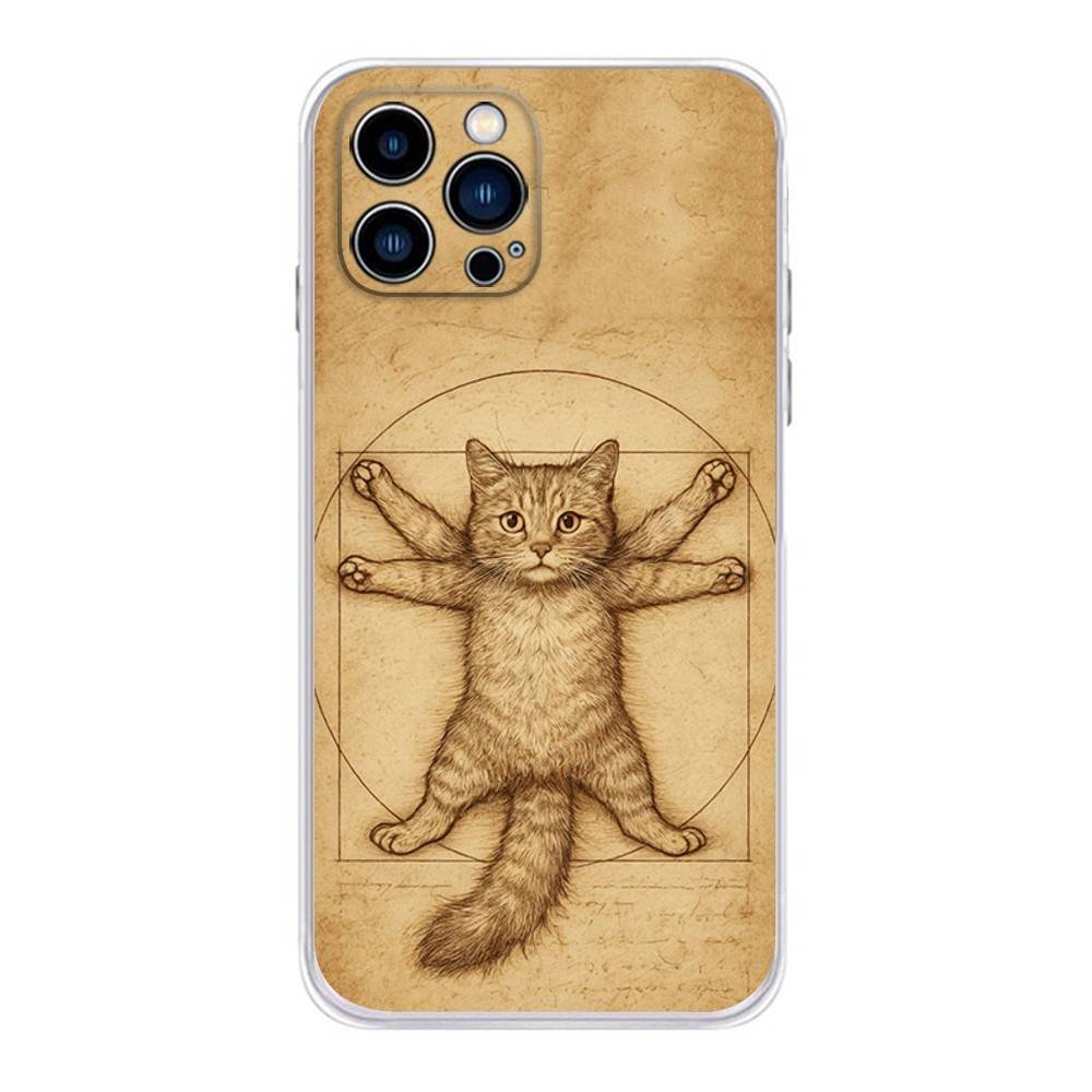 L-Leonardo da Art Vinci Phone Case For iPhone 17,16,15,14,13,12,11 Plus,Pro,Max,XR,Plus,E,Mini Transparent Soft Cover