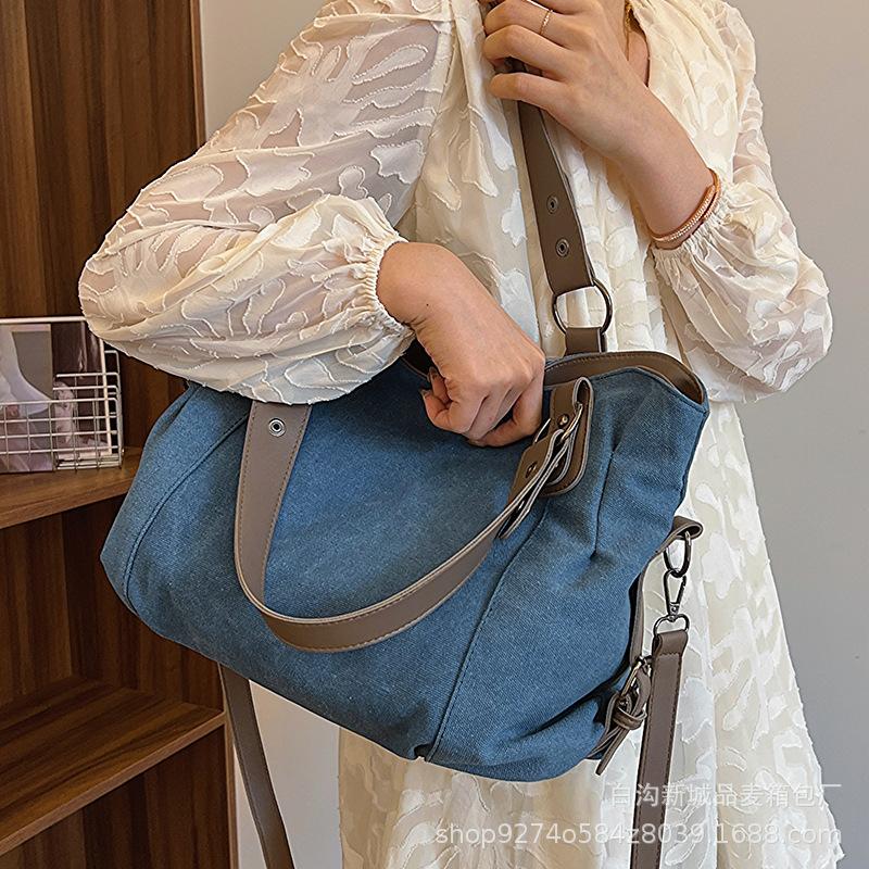 2025 Summer New Women's Bag Fashion Casual Shoulder Bag Women's Large Capacity Tote Bag Canvas Underarm Bag