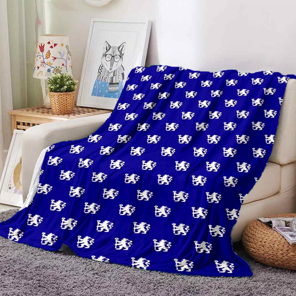 Chelsea Football Club Theme Printed Blanket - Perfect for Couch, Bed, Travel & Outdoor Use | Machine Washable, Cozy & Durable.