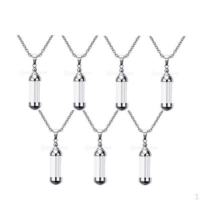 7x Vial Necklace for Ashes, Cremation Urn Jewelry