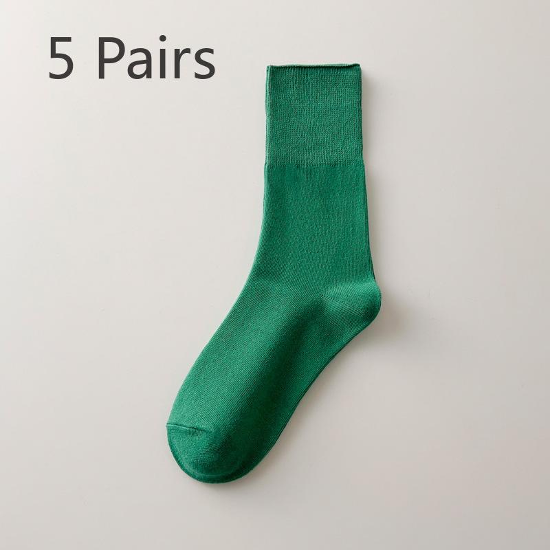 

5 пар женских осенне-зимних винтажных трехмерных зеленых зауженных носков 5 Pairs зелёный
