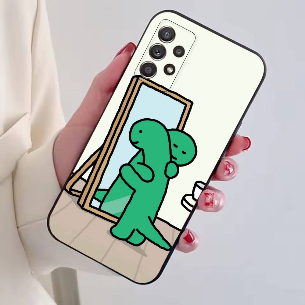 Cute J-Jogumans Dinosaur Phone Case Black Silicone Soft For Samsung S25,S24,S21,S22,S23,S30,Ultra,S20,Plus,Fe,Lite