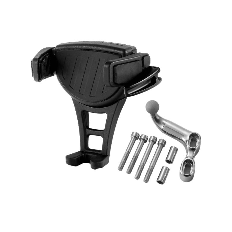 

360 Rotatable Motorcycle Phone Stand Enhanced Visibility Non Slip Base Portable Phone Cradle for Best Navigation серебряный