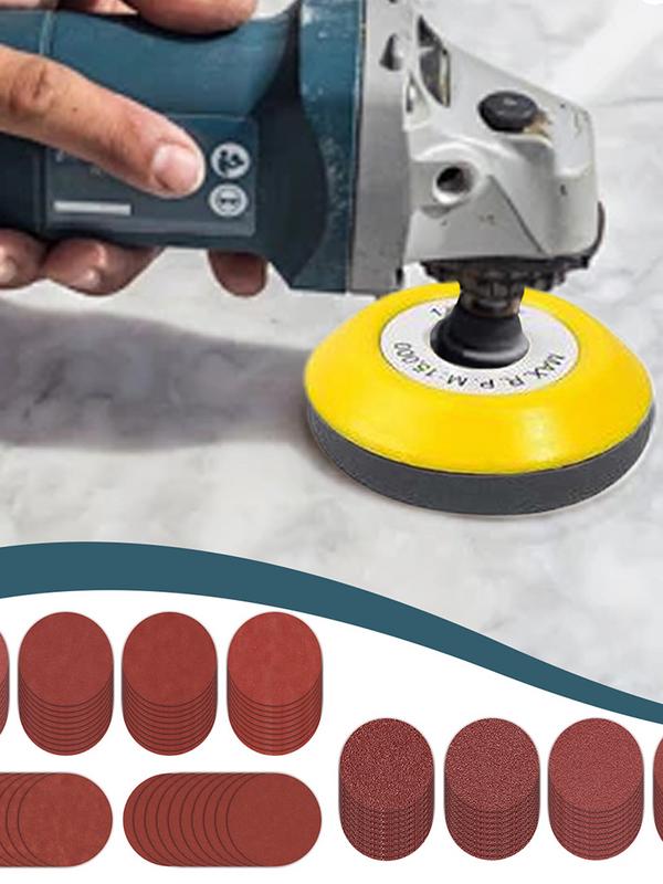 Sandpaper for Wood Abrasive Polish Pad Plate Car Sanding Kit Rotary Tool Accessories Drill Grinder Attachment for Furniture