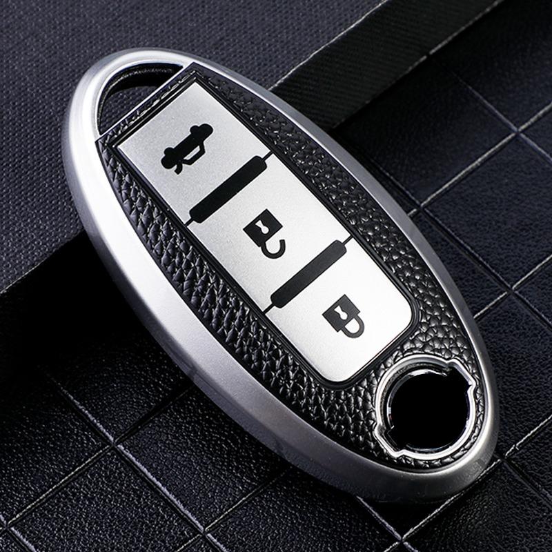 TPU Läder Bilnyckelfodral Skydd för Nissan Leaf Micra Qashqai J11 J10 X Trail T32 Versa Note Patrol Nyckelfodral Tillbehör