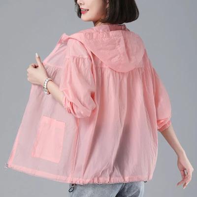 Summer Women's Jacket Thin Coat Bomber Jacket Long Sleeve Casual Sun Protection Clothing