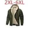 Autumn and Winter Large Size 6XL Lamb Fleece Thick Coat Cardigan Hooded Lamb Fleece Casual Sweater