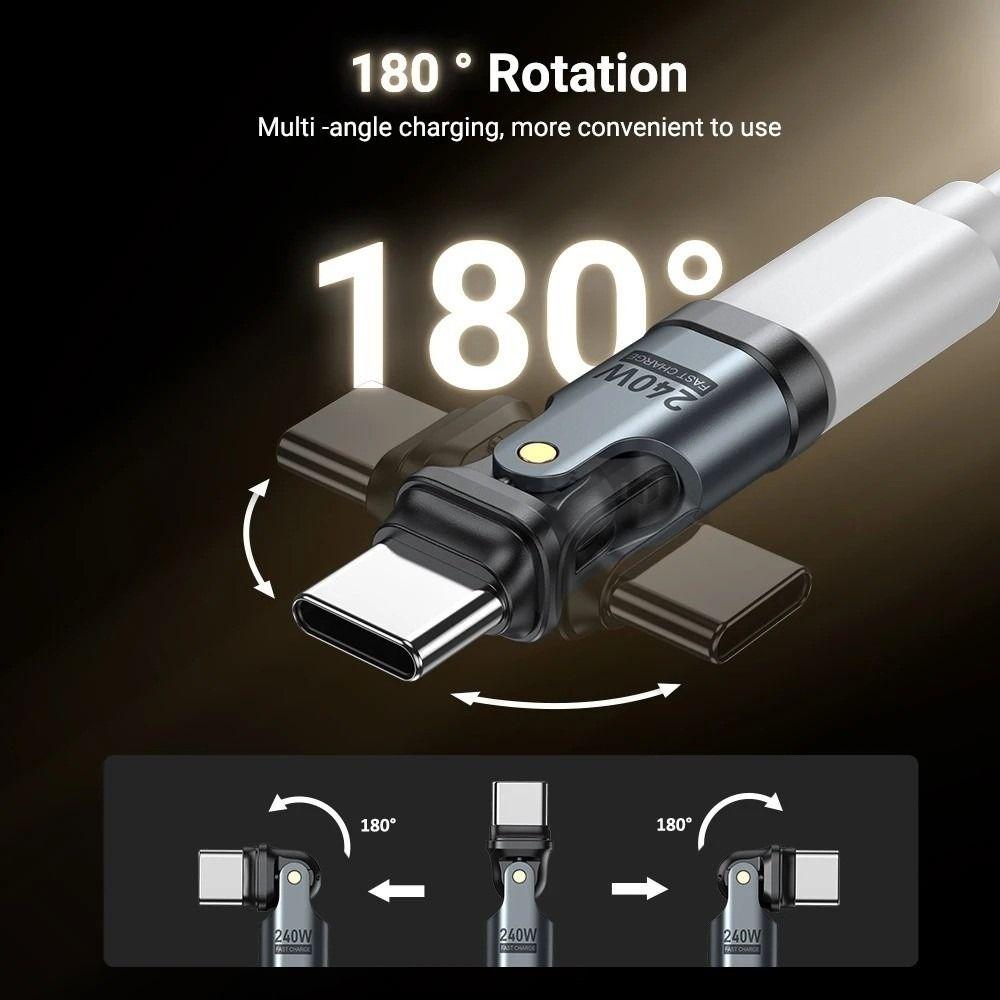 Convertisseur de charge USB-C 180 Degrés Transfert de données rapide Adaptateur USB-A Femelle Charge Rapide