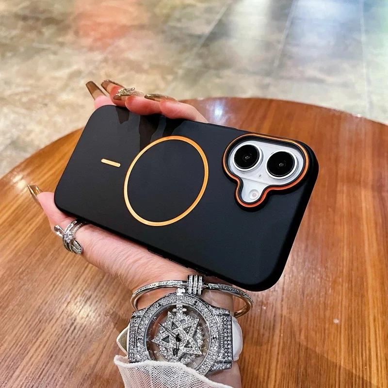 Luxury Matte Skin Hard PC Magsafe Case for iPhone 16 Pro Max 14 15 Plus 12 13 15 Pro Max Wireless Charging Magnetic Cases Cover