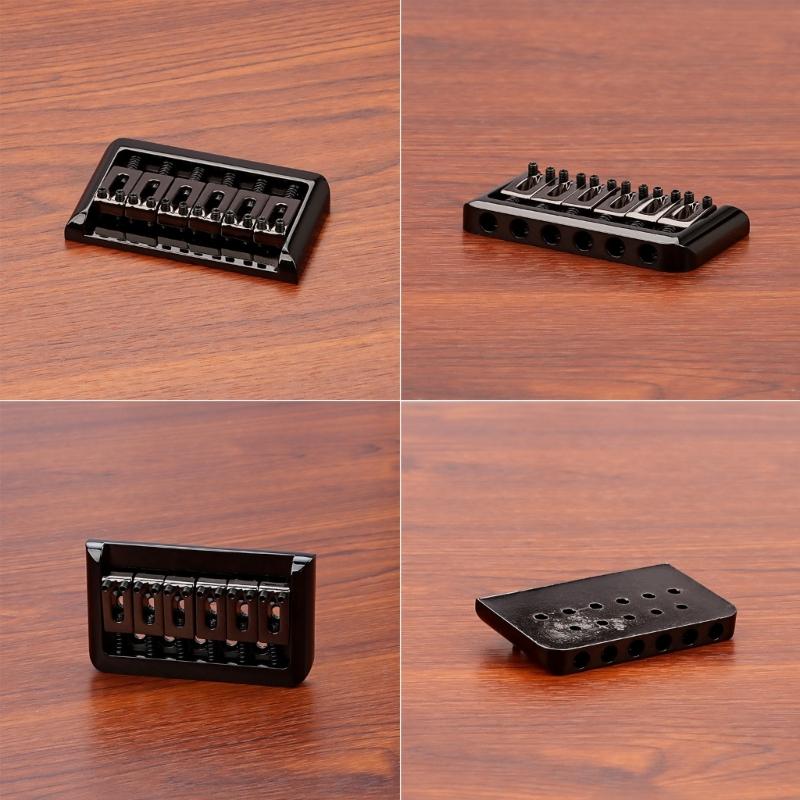 6 String Hard Tail Fixed Guitar Bridge with Screws & Wrench Top Load Tailpiece for Precisions Electric Instrument
