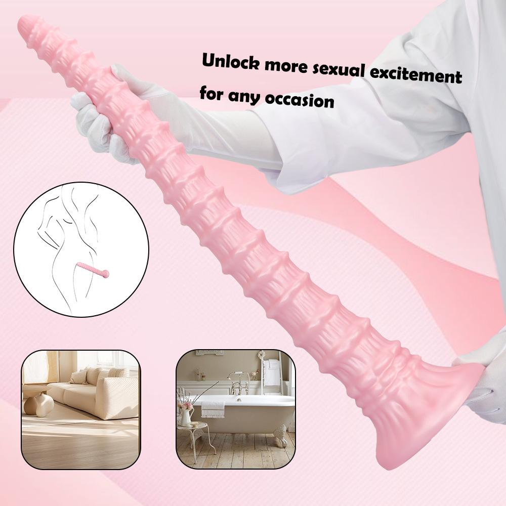 60cm Extra Long Silicone Anal Snake - Unisex Stretching Toy for Advanced Play, Giant Horse Cock Design, Dual-Ended for Anal/Vaginal Use