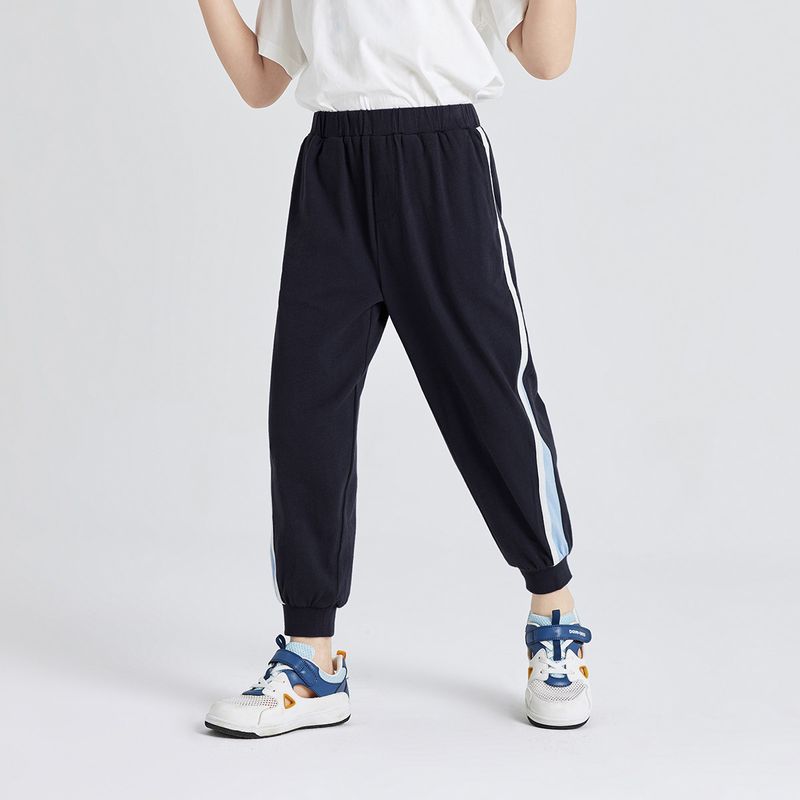 David Bella Boys  Pants Mosquito-Proof Pants Summer Children s Pure Cotton Sports Pants Boys  Summer New Long Pants Children s Clothing Navy Blue [Ready Stock] 120