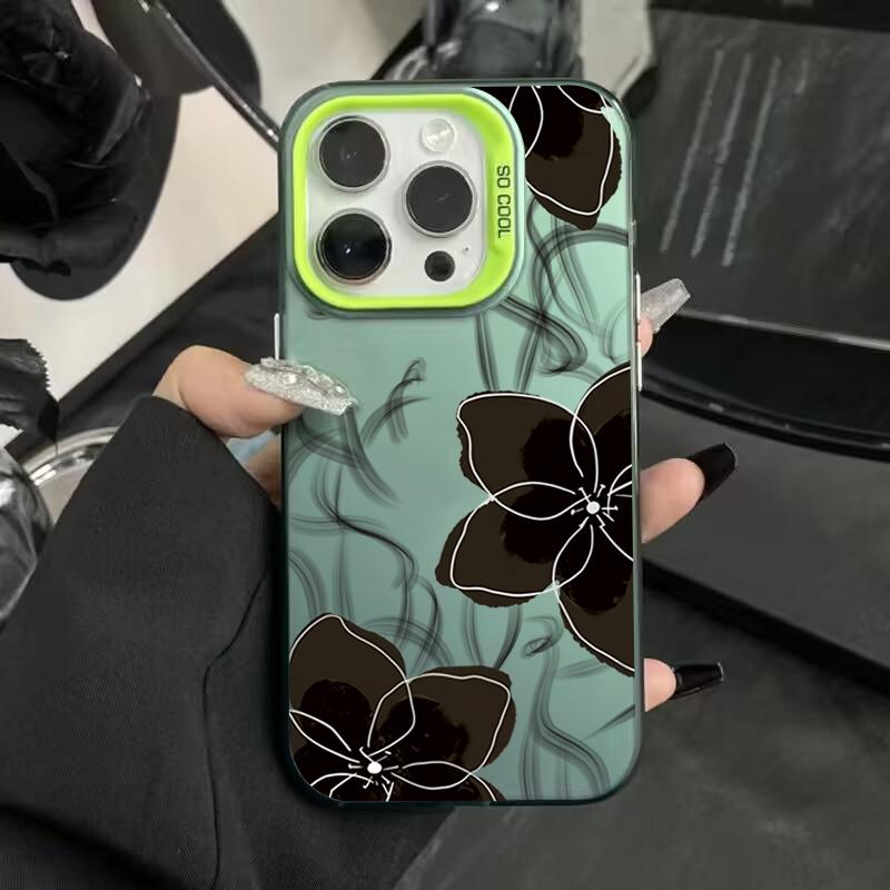 Full Bloom Flowers Electroplate Silver IMD Phone Case For iPhone 16 15 14 13 12 11 Pro Max 7 Plus X XS XR Shockproof Back Cover