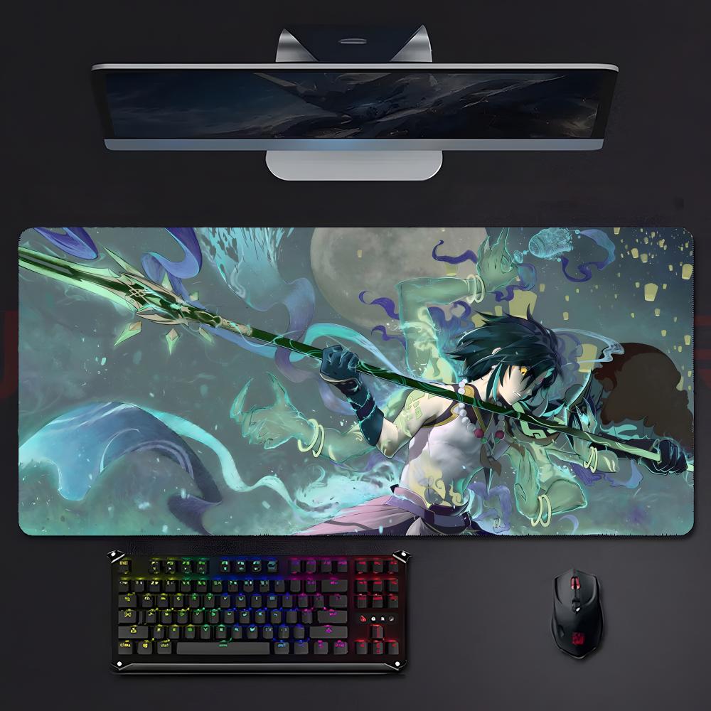 Genshin Impact Cool Xiao Mouse Pad Large Gaming Mousepad With Stitched Edges Thickened Desk Mat Pc