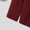 INCERUN Men Lapel Neck Blazer Long Sleeve One Button Thin Coats