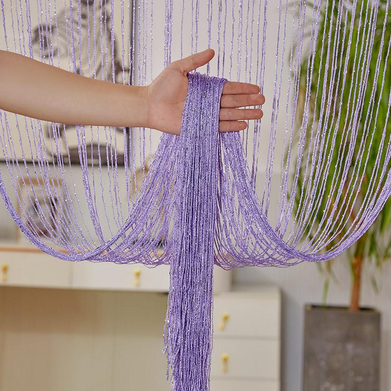 3m X 3m Colorful Silver Glitter Tassel String Curtain, Extra Dense Hanging Room Divider Curtain for Wedding Living Room Entryway