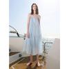 Sancai 2025 Summer French Style Striped Strap Maxi Dress