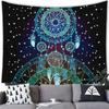Bohemian Dream Catcher Tapestry Psychedelic Feathers Occult Decor Bedroom Hippie Wall Carpet Beach Towel Decoration for Home