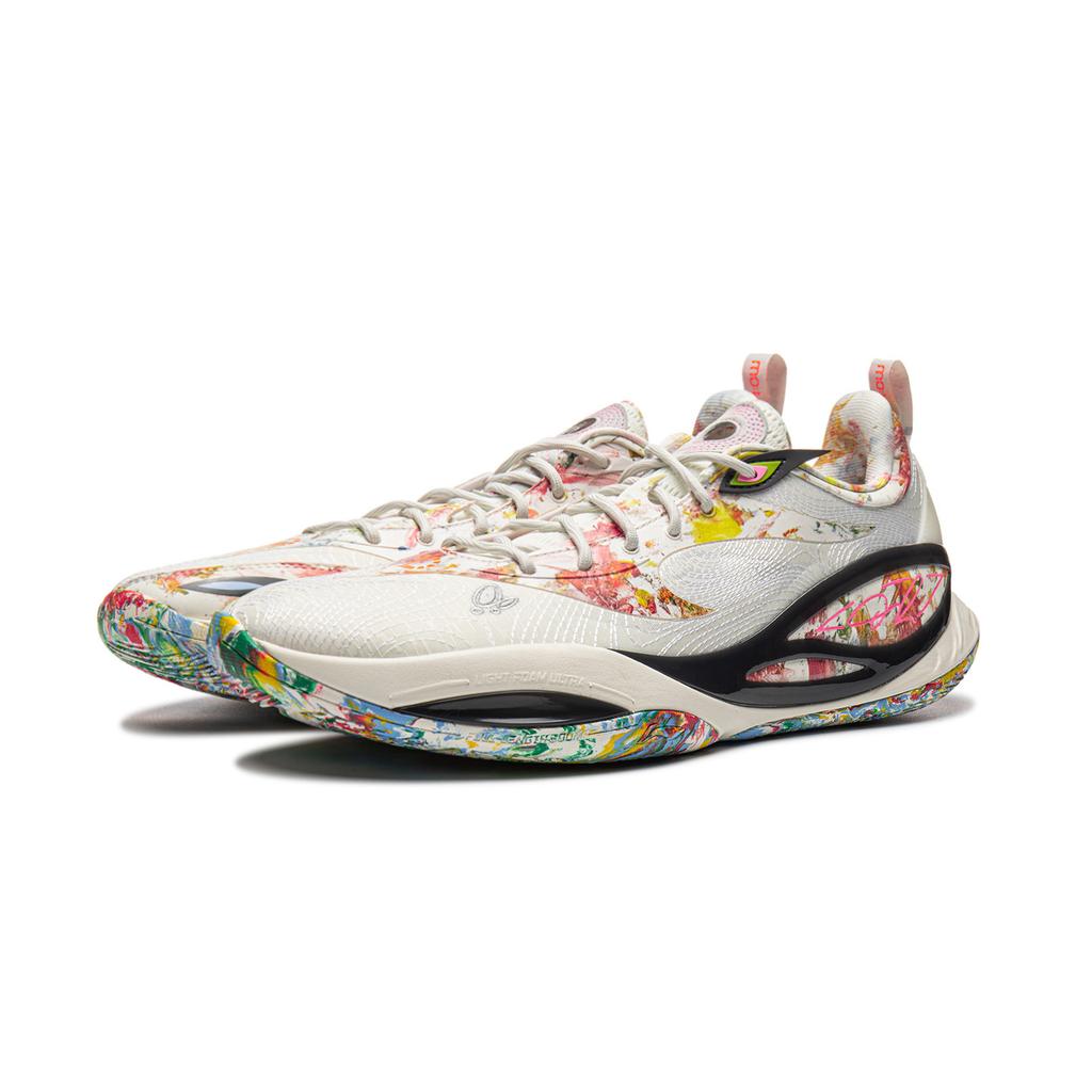 Li Ning DLO2 Russell 2, Canvas Dämpfung Rutschfest Rückprall Griff Niedrige Basketballschuhe Herren Elfenbein ABPW013-1