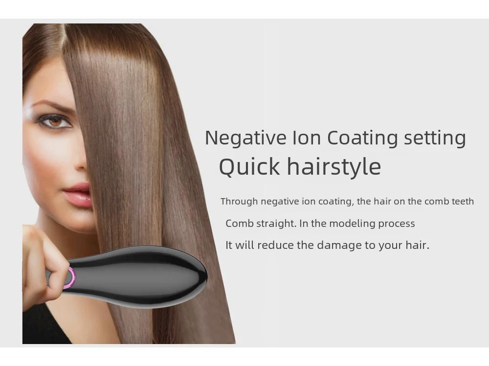 Grenzüberschreitender Ionischer LCD Elektrischer Haarglättungskamm - Schnell & Haarschonend