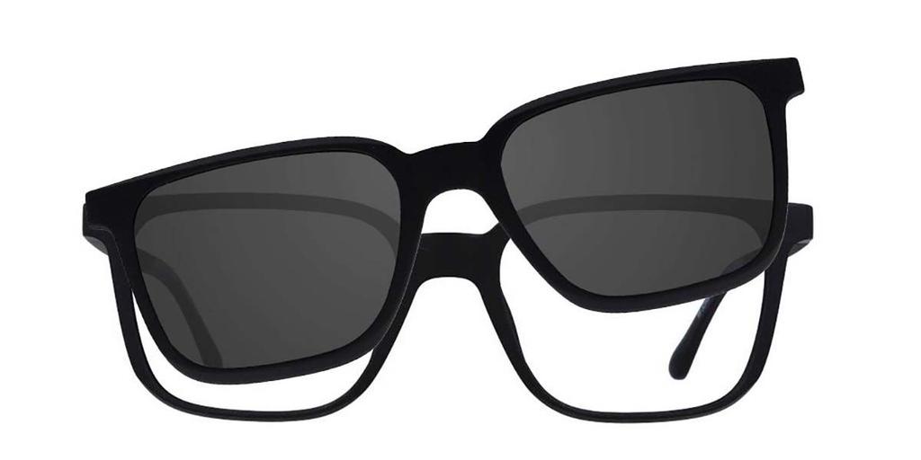 Clip On SqUare Black SmartbUy collectiOn Briggs With Clip On U 0302 02m fashiOn Unisex Eyeglasses