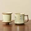 Ru kiln mug gift box with lid tea separation water cup ceramic tea brewing office cup business meeting souvenir
