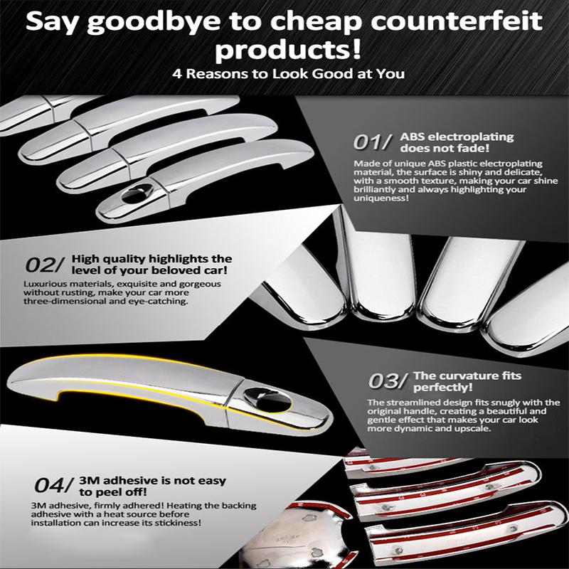 Car Door Handle Cover For Toyota Vios XP90 MK2 2007~2012 2008 2009 2010 Yaris Limo Belta Chrome Exterior Handle Case Accessories