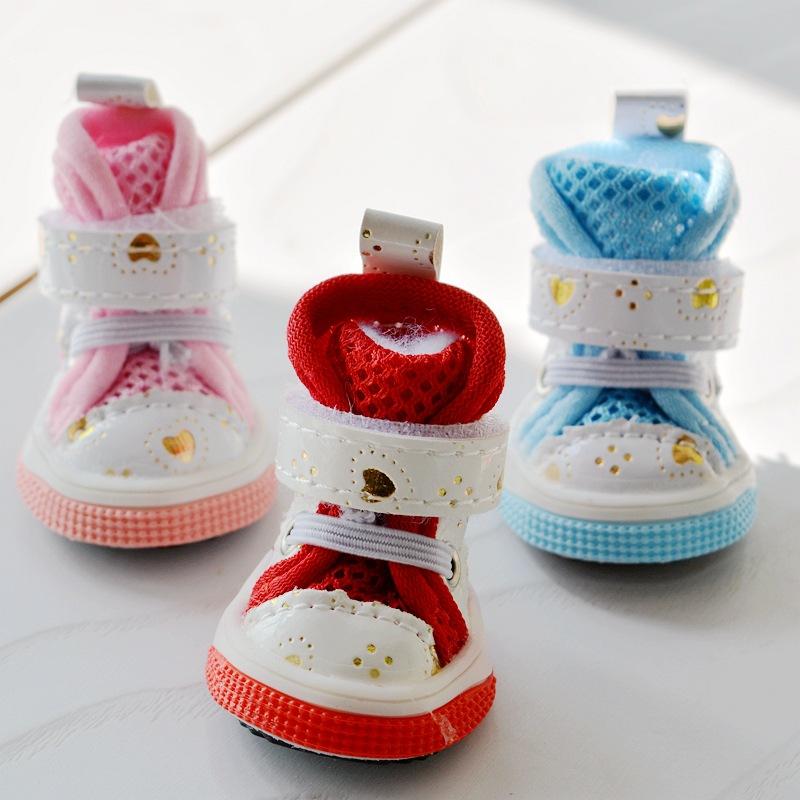 Pet Dog Cat Shoes Dog Shoes Breathable Spring and Summer Cute Mesh Soft-soled Shoes Dog Shoes for Small Dogs