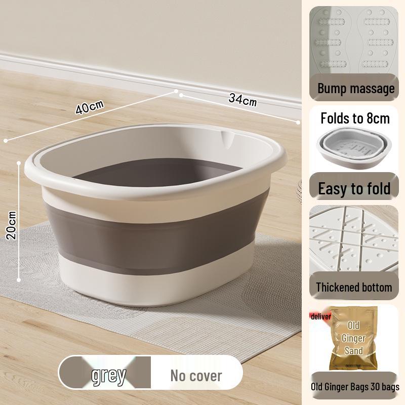Foldable Portable Foot Bath Basin - Insulated and Over-Calf Design for Home Spa.