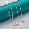 925 Sterling Silver AAA Zircon Flower Pendant Necklace 16-30 Chain For Woman Fashion Wedding Engagement Charm Jewelry