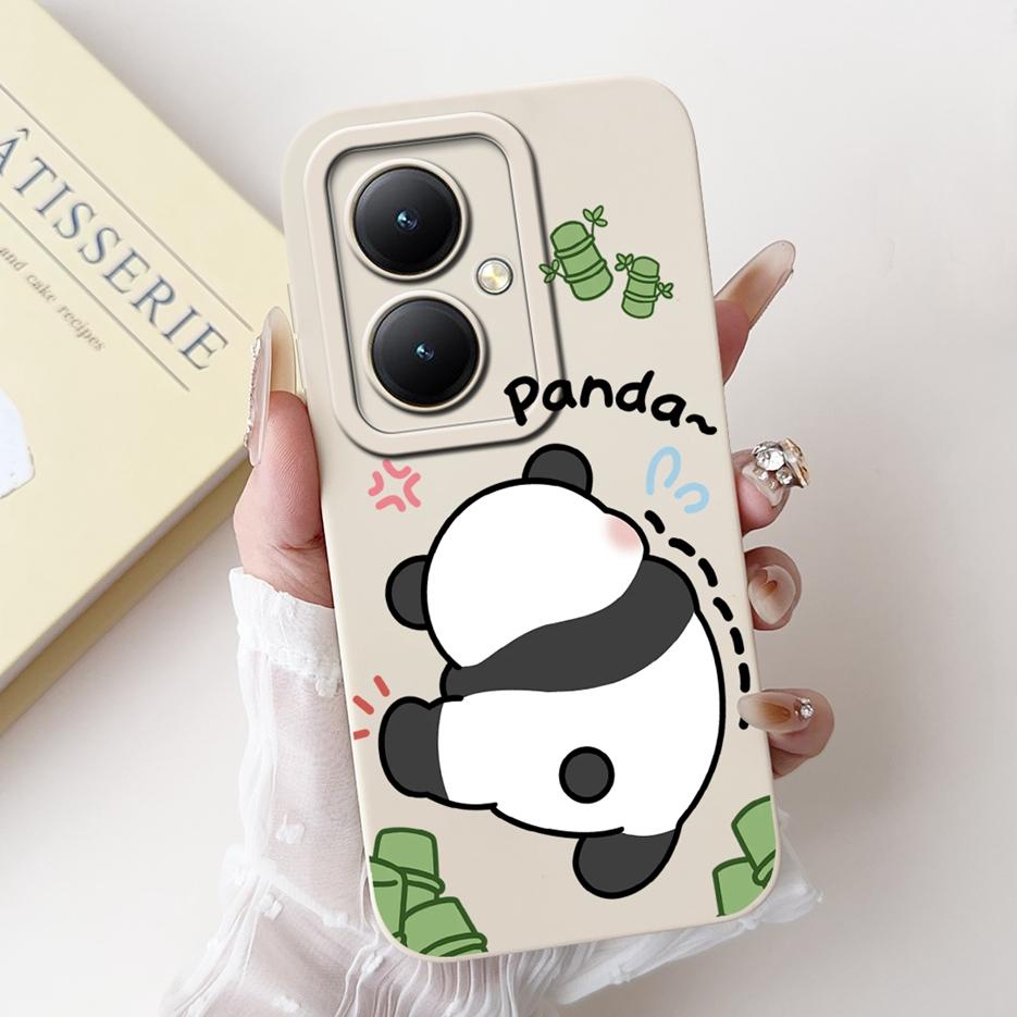 For Vivo Y27 4G Case V2249 Lovely Panda Cartoon Cover Shockproof Soft Silicone Phone Case For Vivo Y27s Y 27 S VivoY27 5G Bumper