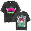 Anime The Disastrous Life of Saiki K Vintage Washed Short Sleeve TShirt Saiki Kusuo Fashion Harajuku Hip Hop Casual Tee Shirts