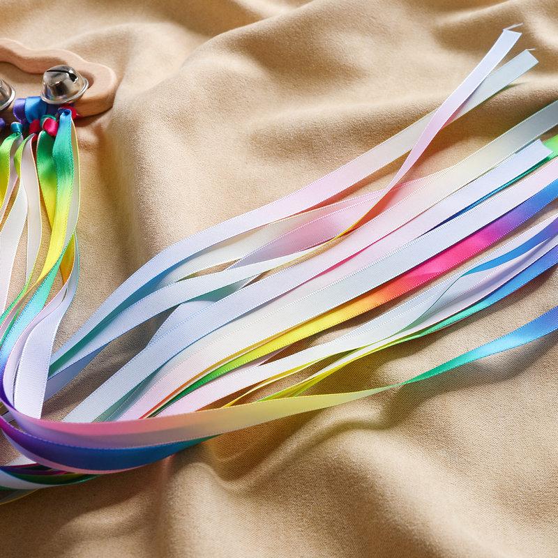 Sensory Toy Non-Toxic Baby Ribbon Ring Newborns Develop Color Recognition Sensory Toy