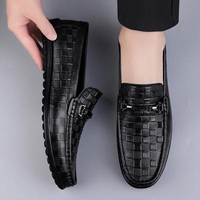 Fashion Luxury Brand Men's Comfortable Top Layer Cowhide Soft Soled Bean Shoes 2025 Fashionable Outdoor Men's Spring New Casual Loafers