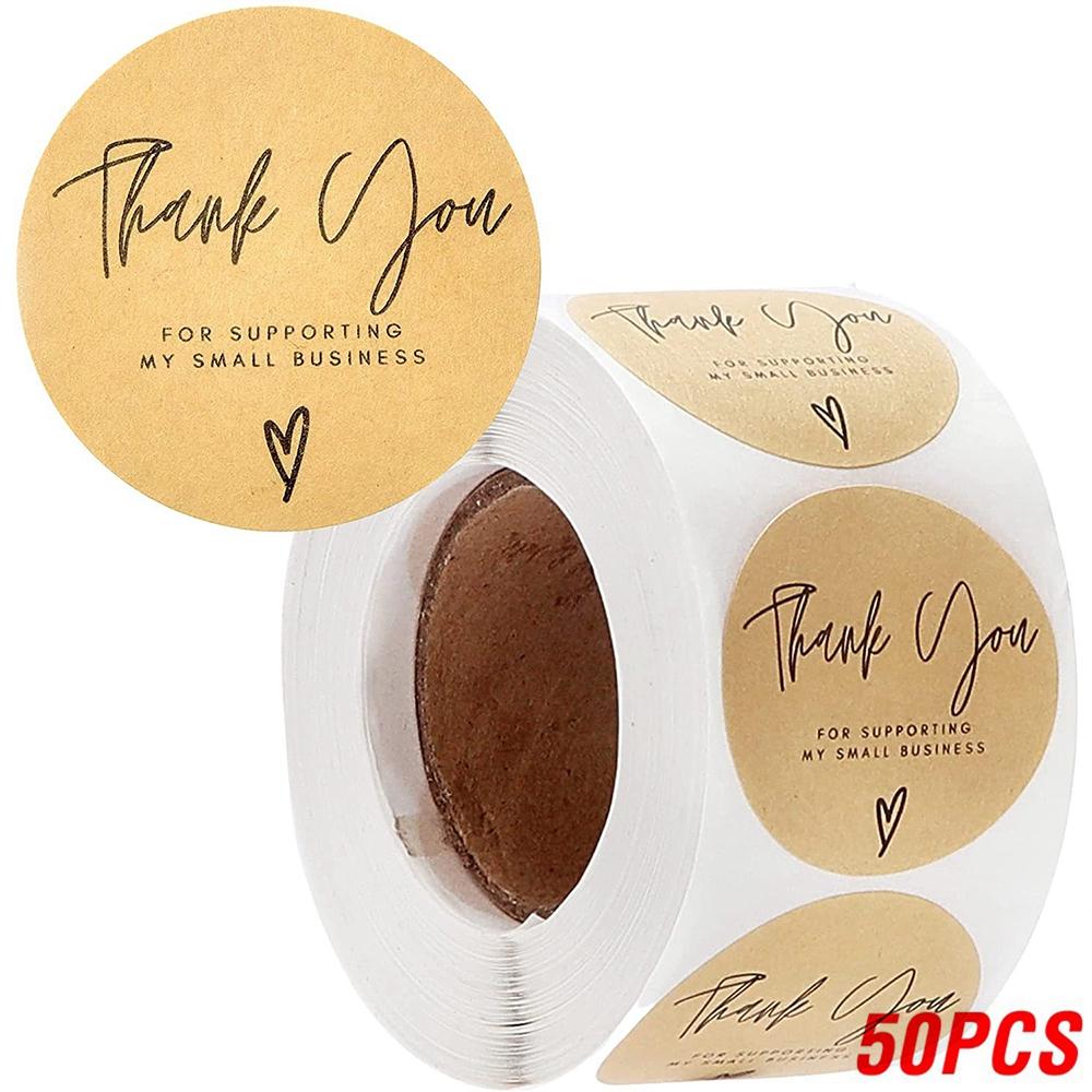 50-500Pcs Kraft Paper Homemade With Love Stickers Scrapbooking For Envelope And Package Seal Labels Sticker Stationery Handmade