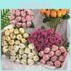 Bouquet With Rose Silk Fabric For Wedding Decor And Celebrations Outdoor