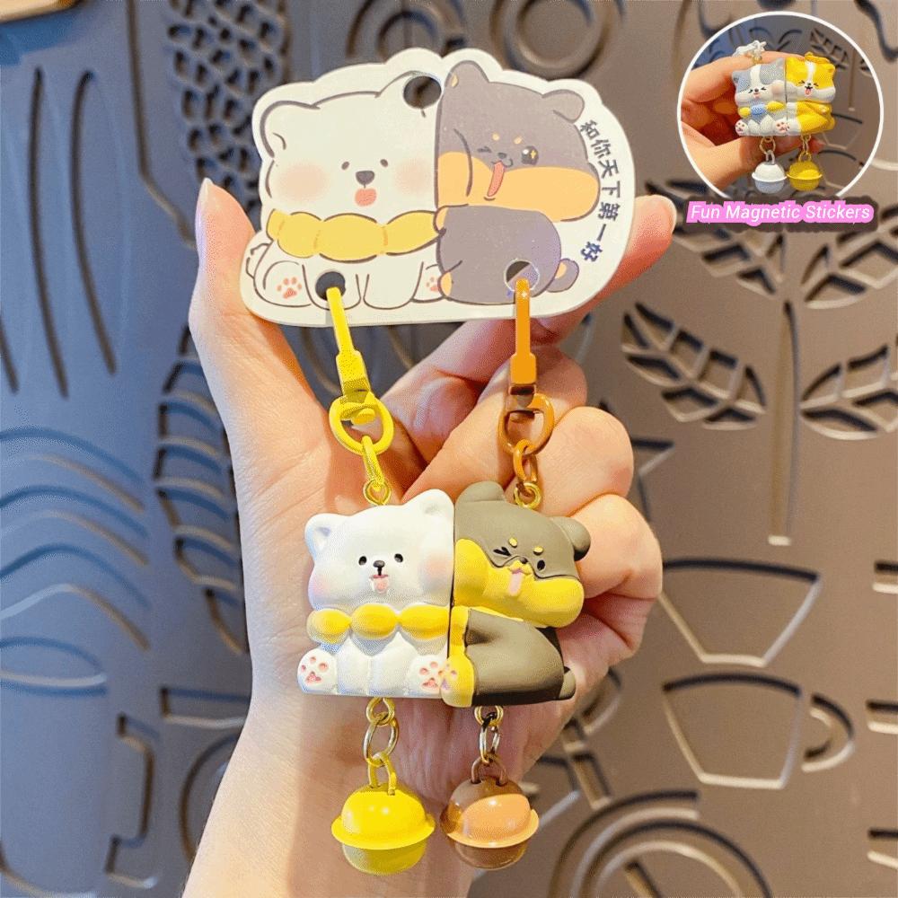 2Pcs/Set Resin Animal Keychain Hanging Keychain Sets Fashion Couple Pendant  Bag Charm